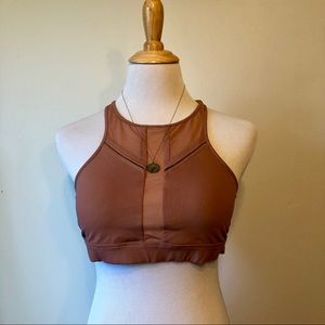 ALO-Blush Pink Razor Back Lightweight Crop Top-L